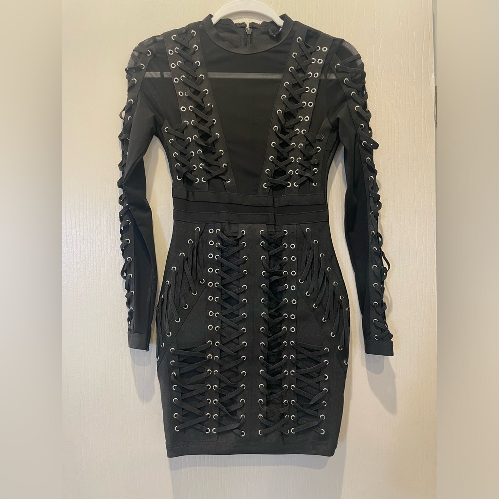 Fashion, nova, bandage dress, size small black